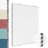 Allesin Wabenplissee ohne Bohren Verdunklung Thermo Doppelplissee Klemmfix Zweifarbig Weiß-weiß 55x130cm(BxH) 100% Blickdicht, Sonnenschutz & Schallschutz Plisseerollo für Fenster & Tür