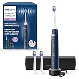 Philips Sonicare 6100 elektrische Zahnbürste, Schallzahnbürste mit 2 Putzmodi und 3 Intensitätsstufen, Andruckkontrolle, EasyStart, SmarTimer und BrushPacer, Reiseetui, Marineblau, Modell HX7403/01