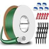 GROFIS 50m Begrenzungskabel Mähroboter + 25 Erdnägel + 5 Kabelverbinder Wasserdicht + 5 Abzweigverbinder, Universal Begrenzungsdraht Rasenroboter Zubehör Set, Kompatibel mit Gardena Bosch Worx