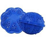 WEVOH Öko Waschball 2er Set Blau – Nachhaltige Waschkugel mit Keramikgranulat für bis zu 1000 Wäschen – Waschmittelersatz, Allergiker geeignet, Wiederverwendbar, Waschmaschinen Zubehör ohne Chemie