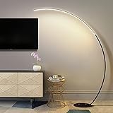 LED Arc Stehleuchte Dimmbar Bogenlampe, 25W Moderner Minimalistische Stehlampe Schwarz Stehend Klavierlampe mit Fernbedienung Bogenleuchte Leselampe für Sofa/Office Wohnzimmer Schlafzimmer,Schwarz