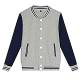 Generisch Herren Blouson Jacke Leicht, College Jacken Herren Xxl, Baseballjacke Leichter Collegejacke Slim Fit Übergangsjacke Cardigan Sportjacke Farbblock Bomberjacke Stehkragen Blousonjacke