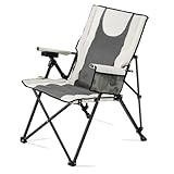 VEVOR Campingstuhl 58x83x140cm, 3 Liegepositionen, Klappstuhl mit hoher Rückenlehne, Tragkraft 118 kg, voll gepolsterte Strandstühle mit Armlehne & Kopfstütze, Gartenstühle für Sportreisen