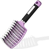 Haarbürste Haarstyling Bürste für Lange Feine Dicke Lockige Haare ohne Ziepen, Profi Entwirrungsbürste Griff, Wildschweinborsten detangler kinder entwirrburste damen herren entwirren