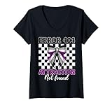 Damen Lustiger Asexual Pride Flag Error 404 Attraktion wurde nicht gefunden T-Shirt mit V-Ausschnitt
