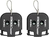 2 Stück Golf Score Zähler Stroke Counter, Golf Ergebnis Indikator 2 Ziffern Mini Quadrat ndikator, Handzähler Zähler, Tragbar Spieler Schlagzähler, für Golf Score Zähler mit Schlüsselkette Counters