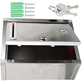 Sosoport Edelstahl Briefkasten Abschließbar Großzügig 27X21X11cm Rostfrei Wandmontage Postkasten mit Sicherheitsschloss für Haus und Außenbereich Zufällige Farbe Zufällige Farbe