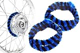 BISOMO Nabenputzringe 2X 56cm Schwarz Blau für Moped, Simson S50 KR51, Mokick, E-Bike, Fahrrad Naben Putzringe