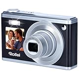 Rollei Compactline 10X Digitalkamera, 20MP FHD Kompaktkamera 10X Optischer Zoom & Selfie Display Tragbar Fotoapparat für Vlog unterwegs Reise Schwarz Silber, Digital-Kamera-Kompaktkamera-Fotoapparat