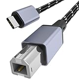 DCNETWORK USB B auf USB C Druckerkabel, Nylon, USB B auf C Kabel für MacBook Pro/Air, MIDI-Kabel, kompatibel mit Yamaha Piano Keyboard, DAC, DJ Controller für iPad