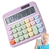Großer Taschenrechner | Große Tasten, 12 Ziffern, Tischrechner – Addiermaschine 13 cm LCD-Display, bunt, 15 Grad neigbar, für Zuhause, Schule, Arbeit, Geschäft, Studenten, Bank