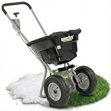 HECHT Streuwagen – Düngestreuer – flexible Streubreite – 29 Liter / 36 kg Streuer – Universal für den Winterdienst, als Aussaathilfe oder Düngerwagen für Rasen – Schleuderstreuwagen mit Luftreifen