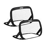 Relaxdays Pop Up Tore 2er Set, faltbare Fußballtore für Garten, Kindertor mit Tasche, HBT: 77 x 122 x 83 cm, schwarz