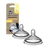 Tommee Tippee Advanced Anti-Kolik Trinksauger, Natürlich Geformt, Weiches Silikon, Mittlerer Milchfluss, 3+ Monate, 2-er Set (Farbe und Design kann variieren)