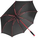 iX-brella XXL Stockschirm Fiberglas Golf Automatik Schwarz - Rot