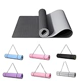 Good Nite Gymnastikmatte Yogamatte Fitnessmatte Rutschfest Trainingsmatte Sport Turn Matten Pilates Matte Bodenturnmatte Mit Tragegurt 183 x 61 x 0.6 cm (Grau/Schwarz)