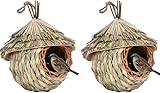 Vogelnester, Vogelhaus Zum Aufhängen, Wildvogelnest Für Den Außenbereich, Vogelnest Trockenes Schilfrohr Handgewebte Vogelhäuser Für Kohlmeisen, Spatz, Rotkehlchen, Zebrafinken - Vogel Unterschlupf