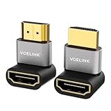 VCELINK 8K HDMI Winkelstecker, 90 und 270 Grad Adapter mit 8K@60Hz 4K@120Hz,HDMI 2.1 Winkel Adapter, HDR, VRR, Dolby, eARC, 3D für PS5, TV Stick, Apple TV, 2 Stück