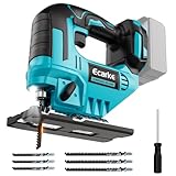 Ecarke 750W Akku-Stichsäge kompatibel mit Makita 18V, stufenlos regelbar, mit 6 Sägeblättern & Schnellspannsystem, für Holz, Metall, Kunststoff & Sperrholz (ohne Akku & Ladegerät)