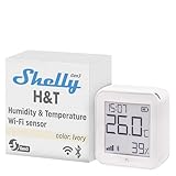 Shelly H&T Gen3 Elfenbein | WLAN Smart Temperatur- und Feuchtigkeitssensor | Fernsteuerung | Smarte Szenen | Benachrichtigungen | Datenspeicherung | Kein Hub Erforderlich | Alexa & Google Home