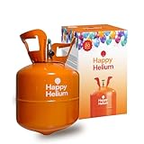 Happy Helium® Ballongas Helium für 20 Luftballons | Heliumgas mit Füllventil - Balloon Gas 140 Liter (0,14 m³) für Geburtstag, Hochzeit, Party