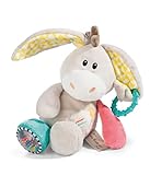 Nici 42076 My First Activity Kuscheltier Esel Muli – Spielzeug für Babys und Kleinkinder ab 3 Monaten zum Kuscheln und Fördern, beige, 1 Stück (1er Pack)