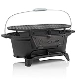 BBQ-Toro Gusseisen Grilltopf mit Grillrost | 50 x 25 x 23 cm | Hibachi Style Holzkohle Campinggrill