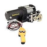horntools Elektrische Seilwinde Beta - 12 Volt Stahlseil - 0,9 Tonnen - 3,2m/min Zuggeschwindigkeit - Inkl. Fernbedienung - Kleine Elektrowinde, Seilzug - Offroad & Camping Zubehör