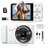 64 MP 4K-Digitalkamera, 18-facher Zoom, Autofokus-Punkt- und Schießen, Kompaktkamera mit 64 GB TF-Karte, Blitz, 7,1 cm LCD-Bildschirm für Teenager, Erwachsene, Anfänger, Reisen, Fotografie, Vlogging