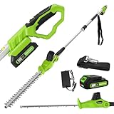 FOONNUN Teleskop-Heckenschere, kabellos, 20 V, 2,0 Ah, Länge: 41 cm, Kapazität: 16 mm, Multifunktion Heckenschere, mit 1 Akku-Ladegerät, Verlängerungsstange
