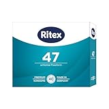 Ritex Kondome 47 – schlanke Passform 40 Stück, schmale Kondome für angenehm festen Sitz & ein intensives Gefühlserlebnis – vegan, dermatologisch getestet, Made in Germany