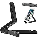 VOVIGGOL Tablet Ständer und Tablet Halter Verstellbar, Tragbarer Tablet Ständer für iPad, Samsung Galaxy und Kindle Fire Tablets, Desktop Handy Ständer für iPhone Sumsung (Schwarz)