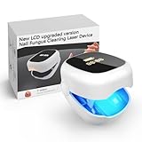 Nagelpilz Lasergerät – Podoclear gegen Nagelpilz verwendet 470 nm blaues Licht und 910 nm Infrarotlicht, tragbares Laser Nagelpilz Behandlungsgerät mit digitaler Anzeige und Zeitfunktion (weiß)