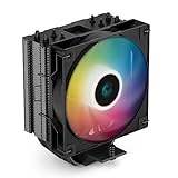 DeepCool GAMMAXX AG400 BK ARGB CPU-Lüfter, 5 V-3-poliger ARGB-Sync-CPU-Kühler Kühler 220 W TDP 6 mm x 4 Heatpipes 120 mm PWM-Lüfter 2000 U/min 75,89 CFM, Schwarz