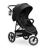 hauck Buggy Rapid 3 Air für Kinder bis 22 kg, Lufträder, Federung, Klein Zusammenklappbar, UV-Schutz 50+, mit Schlaffunktion ab Geburt, Höhenverstellbarer Schieber, Großer Korb bis 3 kg (Black)