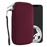 kwmobile Handytasche für Smartphones L - 6,5' - Neopren Handy Hülle Bordeaux - Handy Tasche 16,5 x 8,9 cm Innenmaße