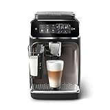 PHILIPS 3300 Series Kaffeevollautomat - 6 Getränke, Modernes Farb-Touchscreen-Display, LatteGo-Milchsystem, SilentBrew, 100% Keramikmahlwerk, AquaClean Filter. Schwarzchrom (EP3347/90)