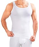 MERISH Herren Unterhemd 5er Pack Tank Top Feinripp Baumwolle Weiß T-Shirt 400 (L, 400 5er Pack Weiß)