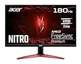 Acer Nitro KG241YS3 Gaming Monitor 23,8 Zoll (60 cm Bildschirm) Full HD, 180Hz, 1ms (VRB), 2xHDMI 2.0, DP 1.2, AMD FreeSync Premium, Schwarz