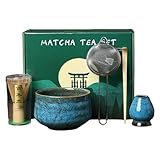Tee Set, Japanisches Teeset, 5 Stück Kit, Schneebesen, Schüssel, Teekorb, Sieb und Edelstahlfilter, Handgefertigtes Zeremonie Kit für japanische Teezeremonie