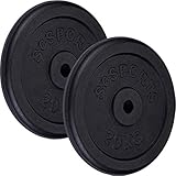 ScSPORTS® Hantelscheiben - Einzeln/Set, Ø 30/31 mm, Gusseisen, Gewichtswahl - Gewichtsscheiben, Hantelscheiben-Set, Hantelgewichte, Fitness Scheiben, Gewichte für Hantel (40 KG (2 x 20 kg))