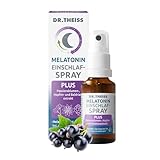 Dr. Theiss Melatonin Einschlaf-Spray Plus – 0,25 mg täglich | 20 ml | Hilfe bei Einschlafproblemen | Passionsblumen-, Hopfen- & Baldrianextrakt | Vegan & Zuckerfrei