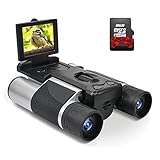 Fernglas mit Kamera, Fernglas für Kinder Erwachsene 10-Fach Zoom 2' LCD Display 10x25 2.5K Video Camcorder mit 8GB SD Karte Feldstecher für Reisen Vogelbeobachtung Jagd Sportveranstaltungen Konzerte