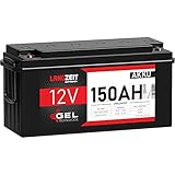 LANGZEIT Blei-Akku 12V 150Ah Gel Akku Profi Blei-Batterie Solarbatterie Wohnmobil Bootsbatterie Versorgungsbatterie ersetzt 140Ah