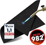 EVOCAMP Feuerfeste Unterlage 60x60 cm - Hitzeschutzmatte hitzebeständig bis 982 °C - Lötmatte als feuerfeste Matte für sicheren Brandschutz - Brandschutzmatte als ideale Feuerschutzmatte - schwarz