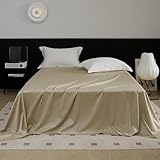 JIANINGHOME Bettlaken ohne Gummizug,160x245cm,Hellbraun,weiches und atmungsaktives aus Jersey Baumwolle