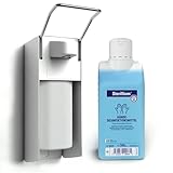 Horn Medical Desinfektionsspender - Wandspender Starterset aus Aluminium mit Händedesinfektionsmittel Sterillium (1)
