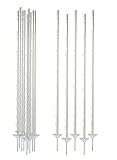 20x STALLBEDARF24® Kunststoffpfahl mit Doppeltritt – Weidezaunpfahl aus robustem Kunststoff mit 8 mm Stahlnagel – verschiedene Höhen (106,9 cm / 150 cm) – weiß (Weiß, 150 cm)