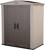 Keter Gerätehaus Factor 6x3, Beige, 3.1m³ Rauminhalt, Außenmaße (B/T/H):178 x 113.5 x 208 cm, wetterfest, wasserdicht, UV-beständig, Outdoor