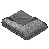 Ibena Fano Sofaschoner 100x200 cm – Sofaschutz grau hellgrau, toller Couchschoner aus hochwertiger Baumwollmischung, kuschelweich und pflegeleicht
